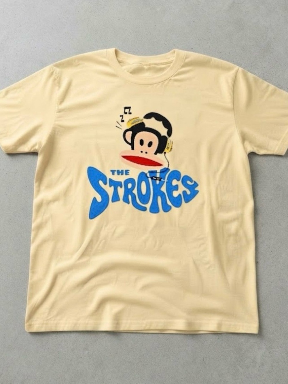 The Strokes Paul Frank Monkey Headphones Graphic Gildan T-Shirt